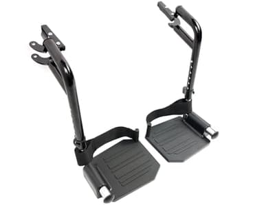 Economy Footrest for Standard Wheelchairs and Transport Chair, Composite Footplates And Heel Loops,Universal Swing-Away Footrests, wheelchair replace parts.Same function as T93HEP, PH-SF.(1 Pr, Black)