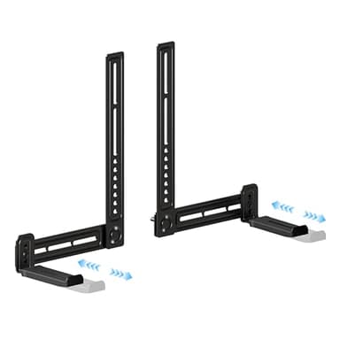 C YECEN Sound Bar Mounts Under TV or Above TV, Height & Depth Adjustable Soundbar Mount，with Detachable Extension Arms and L-Brackets
