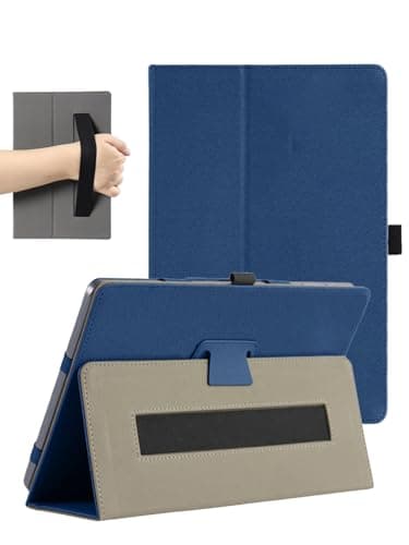Case for Wacom MovinkPad Pro 14 Inch Android Mobile Drawing Tablet, FJIASTB PU Leather Folding Cover with Pen Holder and Wrist Strap, Business Travel Portable (Dark Blue)
