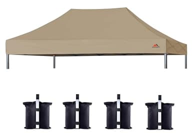 SCOCANOPY Commercial 10x15 Canopy Replacement Canopy Top,Canopy Cover ONLY,Bonus 4 Pack Weight Bag (Khaki)