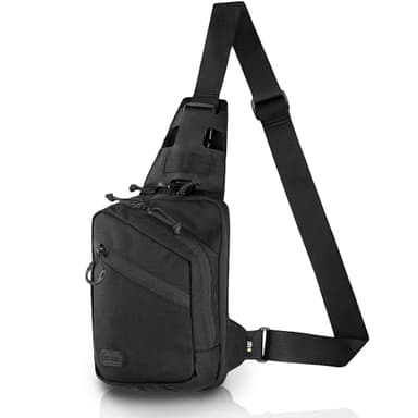 M-Tac Elite Tactical Sling Bag for Men - Crossbody Bag - Concealed Carry Chest Bag - Black Sling Backpack
