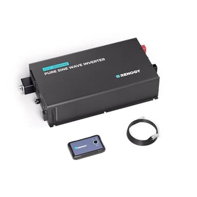 Renogy 3000W 12V Pro Pure Sine Wave Inverter 12V DC to 110V 120V AC Built-in Bluetooth, Ecosleep Mode, with 16.4FT Remote Controller, Support Pre-Charging, 6000W Peak Power, Truck, RV, Home Energy