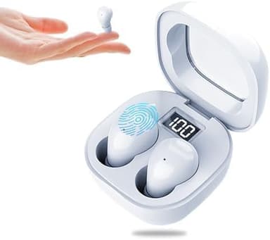 Mudtun Invisible Sleep Earbuds, Smallest Sleep Headphones for Side Sleepers Low Profile Micro Tiny Discreet Hidden Earbuds for Work, Wireless Mini IPX5 Waterproof for Small Ear Canals, Deep White