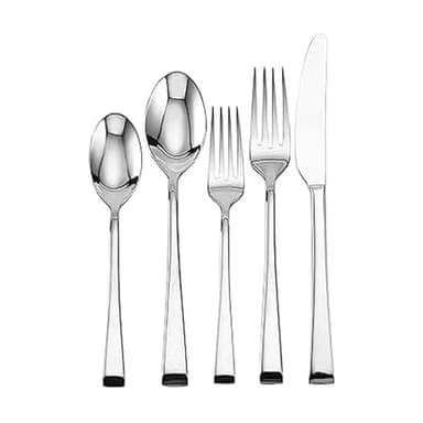 Mikasa Rockford 20-Piece Flatware Set for 4, 18/0 Stainless Steel Silverware, Includes Forks, Knives, Spoons, Durable Everyday Cutlery Set