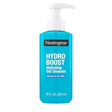 Neutrogena Hydro Boost Hydrating Face Wash & Makeup Remover, Gentle Facial Cleanser Gel with Hyaluronic Acid, Locks Moisture for Soft Supple Skin, Hypoallergenic, Oil-Free, Soap-Free, 7.8 fl oz