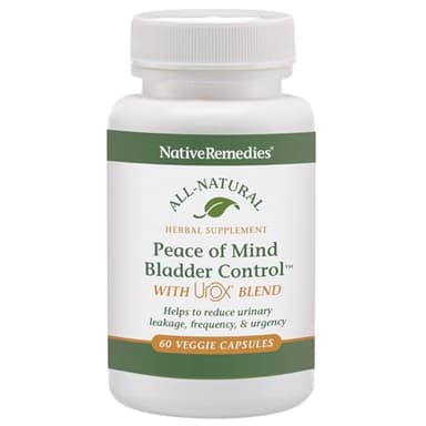 Native Remedies Bladder Control Supplements - Peace of Mind with Urox - Bladder Support for Women & Men, for Overactive Bladders Health - Reduce Nighttime Urination - Non-GMO Vegan Capsules (60 Count)