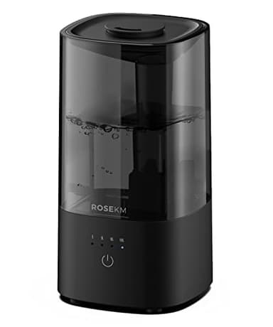 ROSEKM Humidifiers for Bedroom, 2.0L Cool Mist Humidifier for Home Plant and Baby Nursery, Quiet Ultrasonic Humidifier with 360° Nozzle, Auto Shut-Off, Filterless, Black
