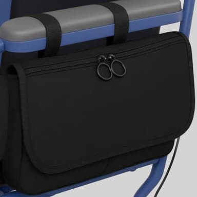 Vive Wheelchair Carry Bag - Arm Rest Pouch for Rollator, Walkers, Power Wheel Chairs and Knee Scooters - Side Storage Organizer for Elderly, Seniors, Adults (Black)