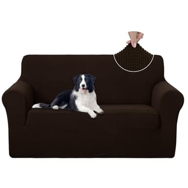 U-NICE HOME Loveseat Cover Stretch Couch Cover Sofa Cover Sofa Slipcover Furniture Protector for 2 Cushion Couch Sofa Pet Friendly(Loveseat, Chocolate)