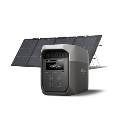 EF ECOFLOW Portable Power Station DELTA 3 MAX with 220W Solar Panel, 3400W X-Boost Output, Ultra-Fast 0-80% Charging in 1.13 Hr, Home Backup & RV Camping