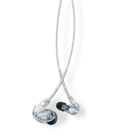 Shure SE215 PRO Wired Earbuds - Professional Sound Isolating Earphones, Clear Sound & Deep Bass, Single Dynamic MicroDriver, Secure Fit in Ear Monitor, Plus Carrying Case & Fit Kit - Clear (SE215-CL)