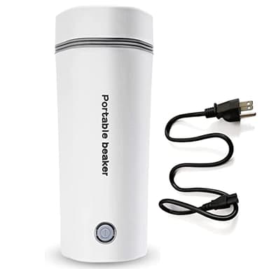 Electric Travel Kettle, Portable Electric Kettle, Mini Hot Water Boiler, Small Travel Tea Kettle Fast Boiling Water, One Cup Hot Water Maker, 350ml-White