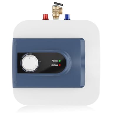 Electric Mini Tank Water Heater, 1.6Gallon Under Sink On Demand Hot Water Heater, Wall or Floor Mounted, 1500W Point of Use Instant Hot Water for RV Kitchen Bathroom Restaurant