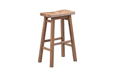 Boraam Sonoma Backless Saddle Kitchen Bar Stools - Barnwood Wire-Brush - Set of 2