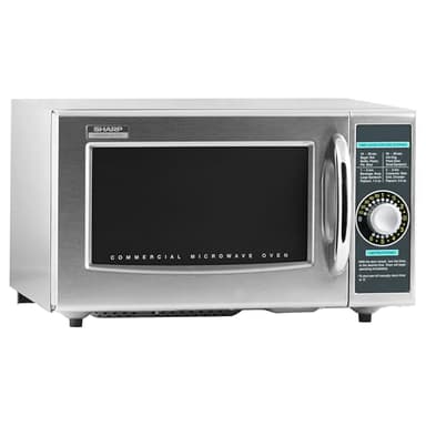 Sharp R-21LCFS Medium-Duty Commercial Microwave Oven with Dial Timer, Stainless Steel, 1000-Watts, 120-Volts