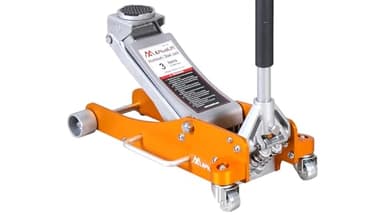 APlusLift AF350G 3 Ton Lower Profile Aluminum and Steel Racing Floor Jack with Dual Pistons Quick Lift Pump for Sport Utility Vehicle, Lifting Range 3-7/8"-19-1/2", Golden, Grey…