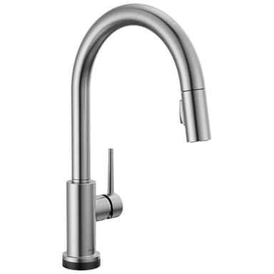 Delta Trinsic Touchless Kitchen Faucet with Touch Technology, Brushed Nickel Kitchen Sink Faucet with Pull Down Sprayer, Single Hole, Arctic Stainless 9159TL-AR-DST