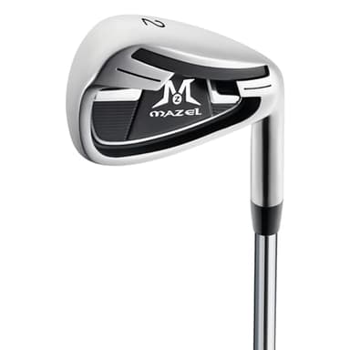 MAZEL Golf Individual Iron 1,2,3,4,5,6,7,8,9, Golf Iron with Steel Shafts for Right Handed Golfers (Stainless Steel,Black Silver, 2 Iron, Stiff, Right)