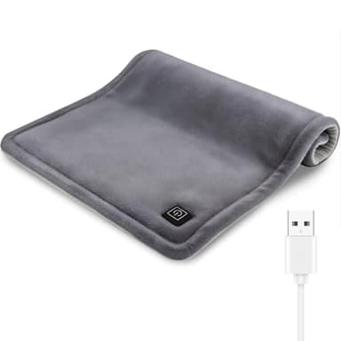 Comfheat USB Heating Pad for Travel Warmth Outdoors, 5V Small Heated Pad FSA Eligible HSA Non-Rechargeable Heat Therapy for Pain Relief Abdomen Cramps, 3 Heat Settings & Auto Off (16"x 12") Gray