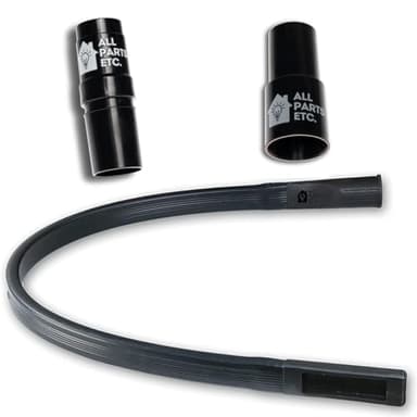 ALL PARTS ETC. 36-Inch Under Refrigerator Cleaning Tool, Flat Flexible Vacuum Crevice Attachment, 1.25” Fit with 1.5” & 1-3/8” Adapters, Black, for Appliances & Central Vacuums