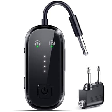 2026 Upgraded Pro Bluetooth 6.0 Transmitter Receiver|Bluetooth Adapter for TV/Airplane/Gym to Wireless Headphones/All Airpods,Dual Link AptX Adaptive/LL/HD Audio,Wireless Adapter for Car/Home Stereo