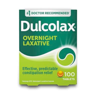 Dulcolax Stimulant Laxative Tablets, Predictable & Effective Constipation Relief, Relieves Straining & Bloating, Bisacodyl 5 mg, 100 Count