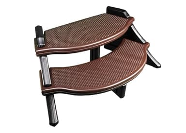 Confer Plastics The Edge Spa Step, 40-Inch Wide Hot Tub Stairs, Multipurpose Indoor/Outdoor Step Stool with Oversized Treads and 2-Tone Design, Espresso