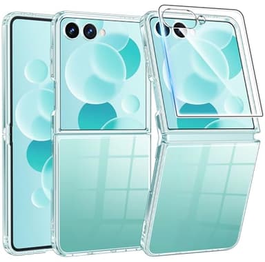 FNTCASE for Samsung-Galaxy Z-Flip-7 Clear Case: Military Grade Drop Protection Anti Yellowing Cell Phone Cover - Rugged Shockproof Protective Bumper Transparent Phonecase