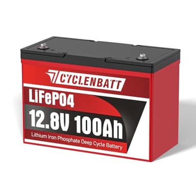 CYCLENBATT 12V 100Ah LiFePO4 Battery with Low-Temp Protection, Group 27 12V Lithium Battery Bulit in 100A Smart BMS Up to 15000 Deep Cycles, Great for Trolling Motor, RV, Solar System, Marine