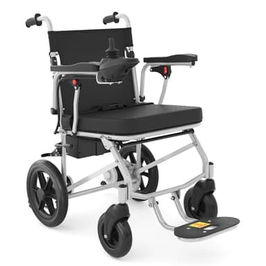 Lightweight Electric Wheelchairs for Adults,Motorized Wheelchair Power Portable Wheelchair,500W Motor Airline Approved Silver