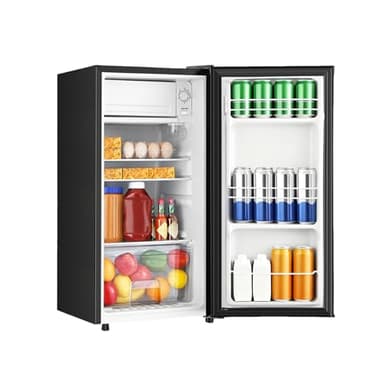 HAILANG 3.1 Cu.Ft Mini Fridge with Freezer, Single Door Mini Refrigerator, 5 Settings Temperature Adjustable, Compact Refrigerator for Apartment,Dorm, Office, Bedroom