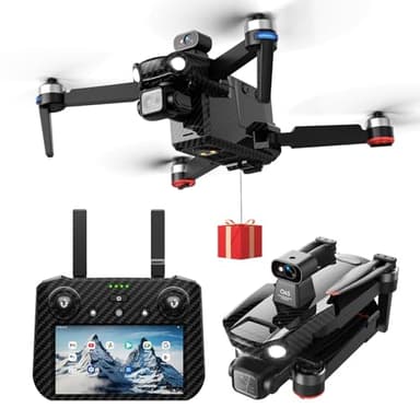 Bingchat 2026Upgraded Professional Drones with Camera for Adults 4K HD with Tablet Screen Remote, Payload Release, 360 Obstacle Avoidance, 3 Axis Gimbal, Up to 5 Miles Range, 84 Minutes Two Batteries, High Wind Resistance, Rainproof, Time-lapse, Follow Me