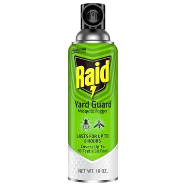 Raid Outdoor Yard Guard Mosquito Fogger, Area Insect Repellent, Kills On Contact, Control Mosquitoes up to 6 Hours, Covers up to 30 sq ft, Fast-Acting Yard and Garden Treatment, 16 oz
