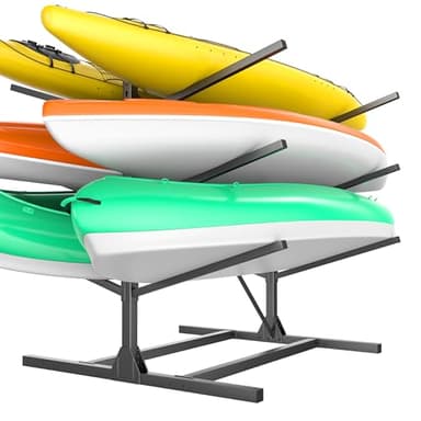 Ultrawall Kayak Storage Rack, Freestanding Kayak Racks For Garage, Adjustable Kayak Stand, Heavy Duty Paddle Board Rack For Kayak, Canoe, Surfboard, 660lbs Capacity, 3 Levels for 6 Kayaks