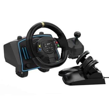 DOYO Gaming Steering Wheel with Pedals and Shifter, 1080° Degree Racing Wheel, Vibration Feedback, Paddle Shifters Driving PC Steering Wheel for PS4, Xbox One, Xbox Series X/S, PS3, Switch