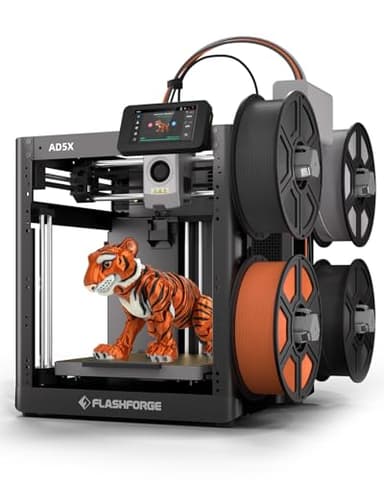 FLASHFORGE AD5X Multi-Color 3D Printer, CoreXY 600mm/s High-Speed, 1-Click Auto Leveling, 300°C Direct Drive Extruder, 220x220x220mm Build Volume, Ideal for Precision and Efficiency