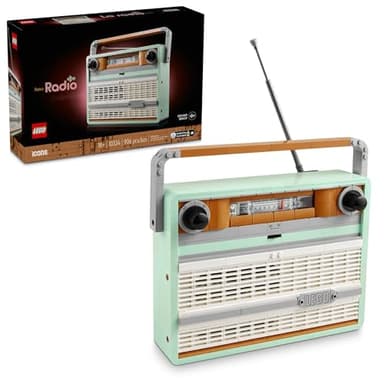 LEGO Icons Retro Radio Building Set for Adults - Home Decor for Bedroom or Desk with Vintage Aesthetic, Sound Effects, & Smart Phone Integration - Birthday Gifts for Men & Women - 10334