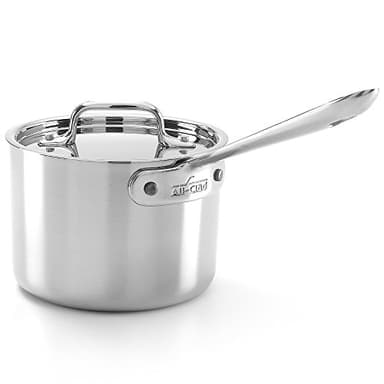 All-Clad D5® Stainless Steel Core 2 Quart Suacepan with Lid - Made in the USA - The Upgrade for Supremely Even Heat- Oven Safe & Induction Compatible Cookware