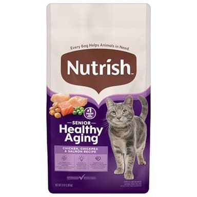 Nutrish Senior Healthy Aging Dry Cat Food, Chicken, Chickpea and Salmon, 3 lb. Bag (Rachael Ray)