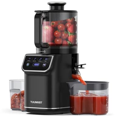 Cold Press Juicer, 100oz Large Capacity Juicer Machine with Touch Screen, 6.5" Wide Chute for Whole Fruit, High Yield Slow Masticating Juicer, Easy to Clean & Quiet Operation