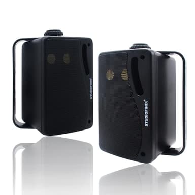 STUDIOFINIX 3.5 Inch Outdoor Bluetooth Speakers Waterproof Wired,3 Way 200W Upgrade Premium Wall Mount Speakers,Ideal use in Patio,Deck, Indoor Outdoor（Black）