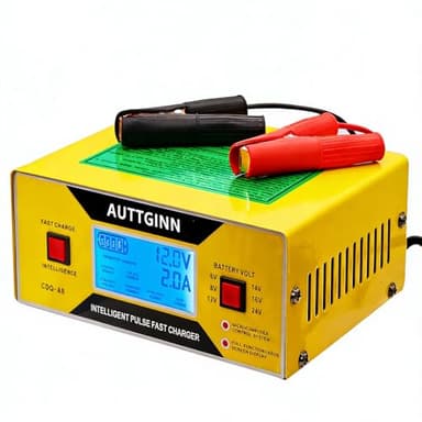 AUTTGINN AUTTGINN 6/8/12/14/16/24V Battery Charger 0-10Amp Smart Adjustable Car Battery Charger with Upgraded Cable Clamps, Smart Trickle Charger,Battery Maintainer for Golf Cart,Car,RV,8 Volt