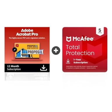 McAfee Total Protection 2025 5-Device + Adobe Acrobat Pro