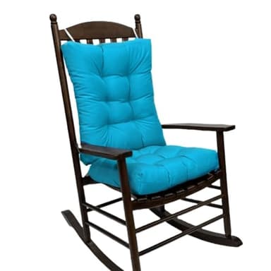 Pasrdqoyp Rocking Chair Cushion Pad, 2 Pieces Indoor/Outdoor Rocking Soft Thickened Patio Chaise Lounger Cushion Overstuffed Patio Chair Cushion (Sky Blue)