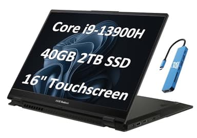ASUS Vivobook S 16 Flip 2-in-1 Laptop (16" FHD+ Touchscreen, Intel 14-Core i9-13900H, 40GB RAM, 2TB SSD, IST HUB) for Creator, Photographer, Designer, Backlit KB, Win 11 Pro w/AI Copilot, Black