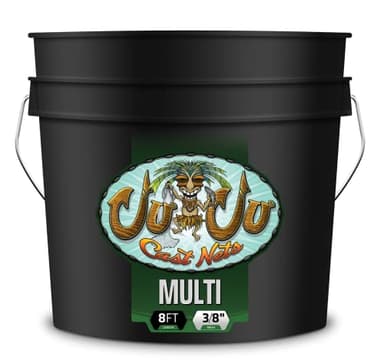 Juju Cast Net - World's Best 8FT Pro-Grade Cast Net with Free Mastery Book, Bucket & Bag | Freshwater & Saltwater (3/8" Mesh, 8FT)