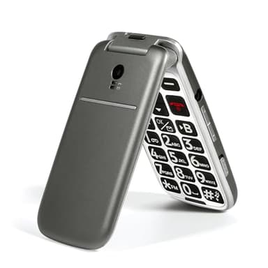 4G Volte Flip Mobile Phones Unlocked for Seniors, Big Buttons Cell Phone for Elderly & Kids, Clear Sound, SOS Button, Convenient USB-C & Charging Dock, Talking Numbers G3 Grey