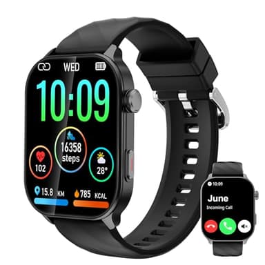 ALRETOME Smart Watch for Men Women (Answer/Make Calls), with Built-in GPS, 2.1" HD Screen, Heart Rate/Sleep Monitor,110+ Sport Modes, Fitness Tracker, Compatible with Android & iPhone