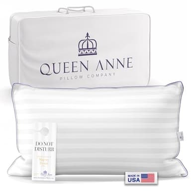 Queen Anne Hotel Collection Pillows – Luxury Down Alternative Bed Pillows (King Firm) – Ultimate Comfort, Hypoallergenic, Made in The USA