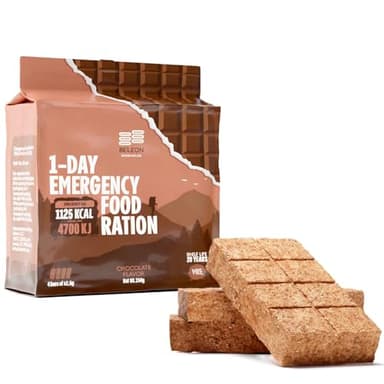 Emergency Food Supply - Chocolate Survival Ration - 20 Years Shelf Life - 1 Day